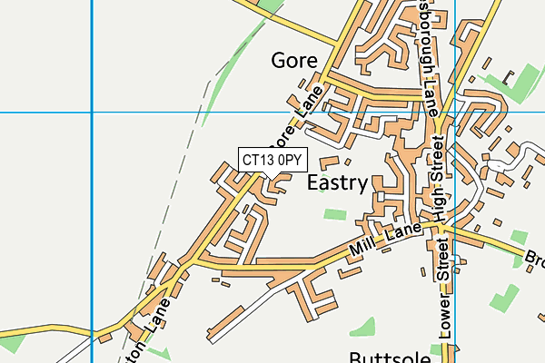 CT13 0PY map - OS VectorMap District (Ordnance Survey)