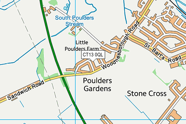 CT13 0QL map - OS VectorMap District (Ordnance Survey)