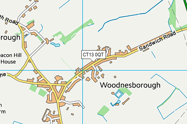 CT13 0QT map - OS VectorMap District (Ordnance Survey)