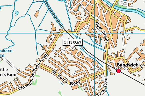 CT13 0QW map - OS VectorMap District (Ordnance Survey)