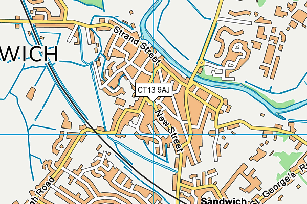CT13 9AJ map - OS VectorMap District (Ordnance Survey)