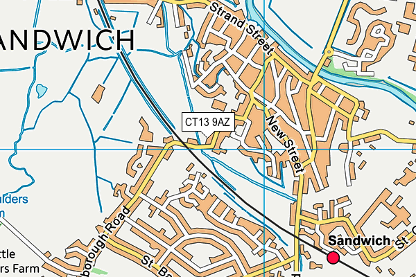 CT13 9AZ map - OS VectorMap District (Ordnance Survey)
