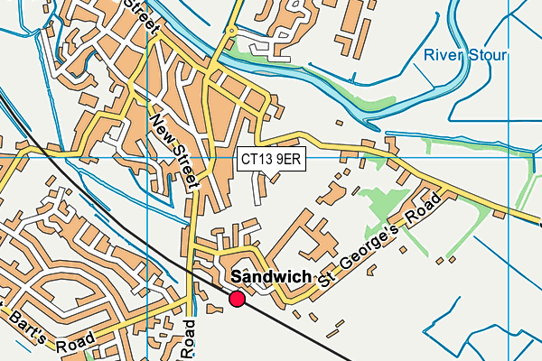 CT13 9ER map - OS VectorMap District (Ordnance Survey)