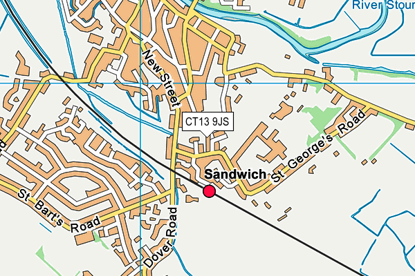 CT13 9JS map - OS VectorMap District (Ordnance Survey)