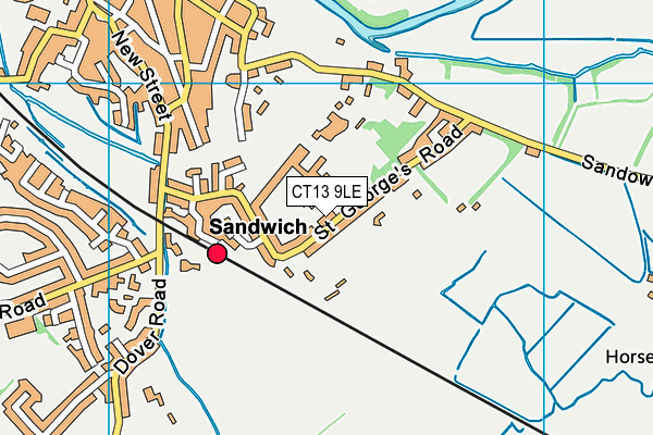 Sir Roger Manwoods School Pitches map (CT13 9LE) - OS VectorMap District (Ordnance Survey)