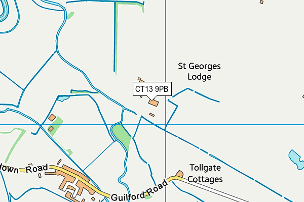 Royal St Georges Golf Club map (CT13 9PB) - OS VectorMap District (Ordnance Survey)