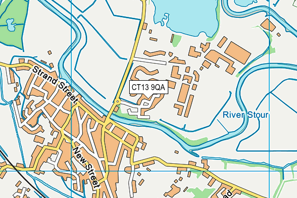 CT13 9QA map - OS VectorMap District (Ordnance Survey)