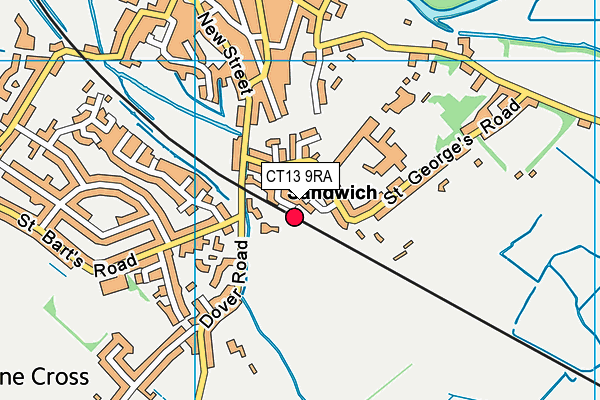 CT13 9RA map - OS VectorMap District (Ordnance Survey)