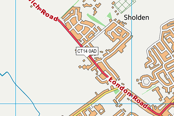 CT14 0AD map - OS VectorMap District (Ordnance Survey)