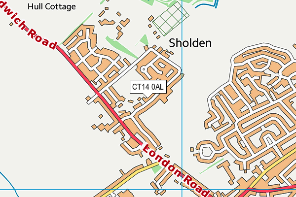 CT14 0AL map - OS VectorMap District (Ordnance Survey)