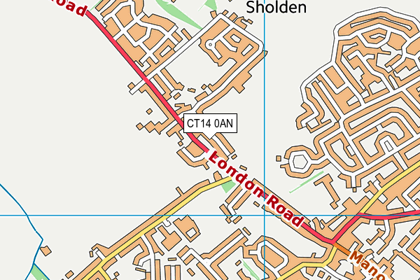 CT14 0AN map - OS VectorMap District (Ordnance Survey)