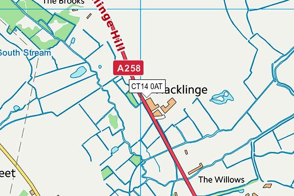 CT14 0AT map - OS VectorMap District (Ordnance Survey)