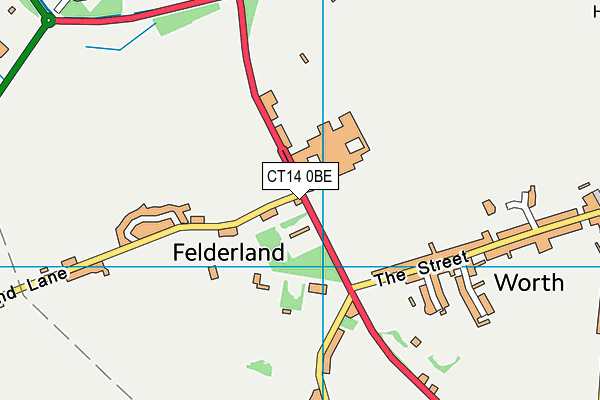 CT14 0BE map - OS VectorMap District (Ordnance Survey)