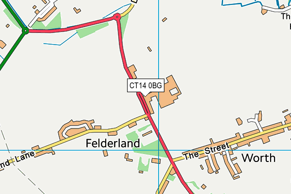 CT14 0BG map - OS VectorMap District (Ordnance Survey)