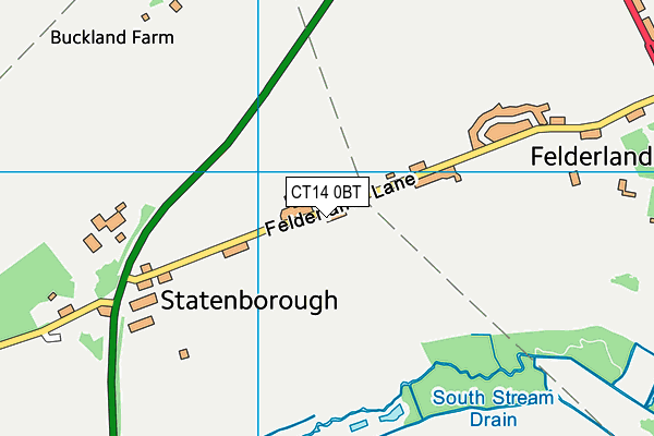 CT14 0BT map - OS VectorMap District (Ordnance Survey)