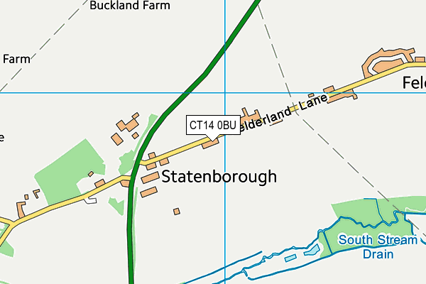 CT14 0BU map - OS VectorMap District (Ordnance Survey)