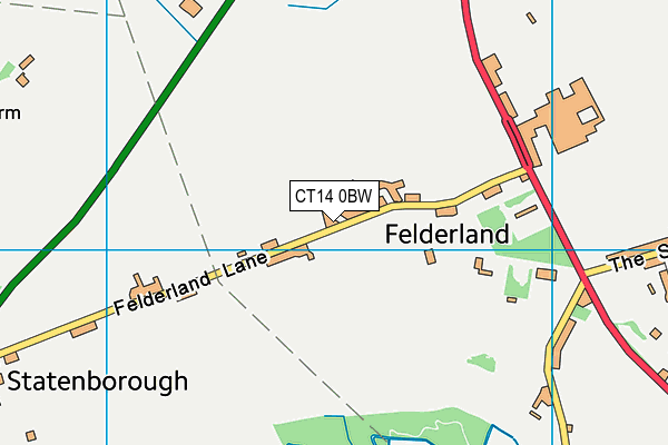 CT14 0BW map - OS VectorMap District (Ordnance Survey)