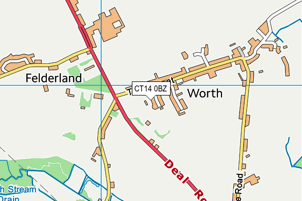 Worth Fk map (CT14 0BZ) - OS VectorMap District (Ordnance Survey)