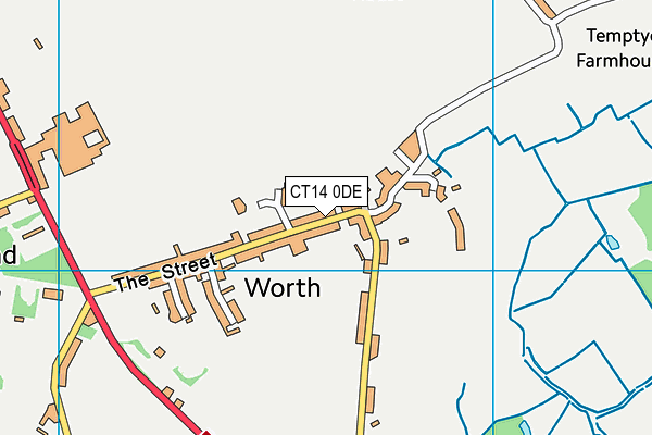 CT14 0DE map - OS VectorMap District (Ordnance Survey)