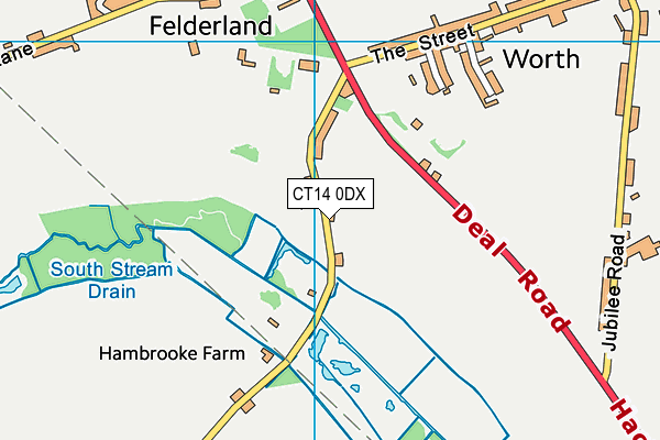 CT14 0DX map - OS VectorMap District (Ordnance Survey)