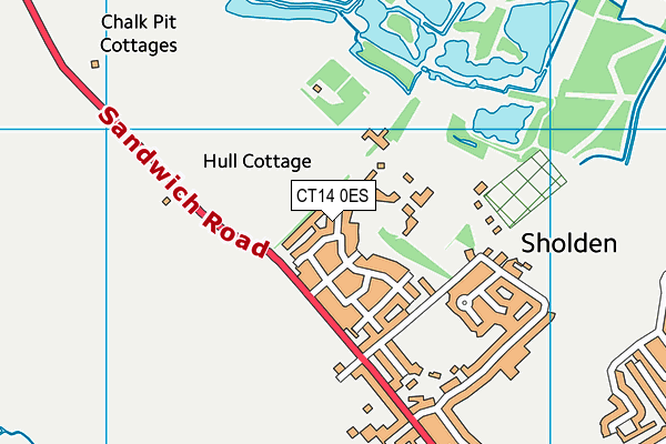 CT14 0ES map - OS VectorMap District (Ordnance Survey)