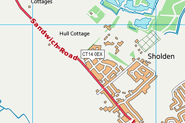 CT14 0EX map - OS VectorMap District (Ordnance Survey)