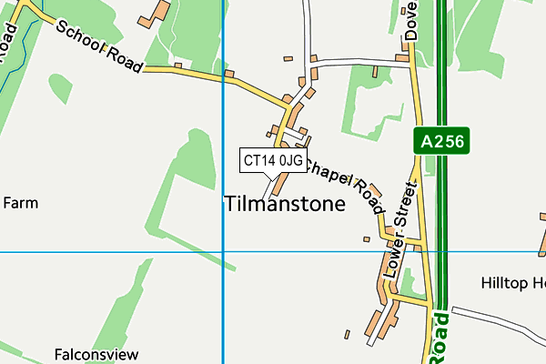 Tilmanstone Recreation Ground map (CT14 0JG) - OS VectorMap District (Ordnance Survey)
