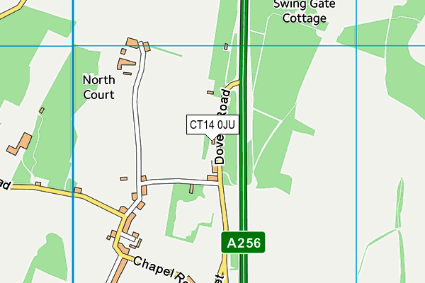 CT14 0JU map - OS VectorMap District (Ordnance Survey)