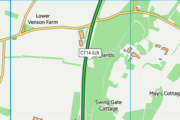 CT14 0JX map - OS VectorMap District (Ordnance Survey)