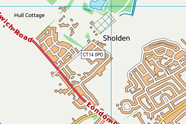 CT14 0PD map - OS VectorMap District (Ordnance Survey)