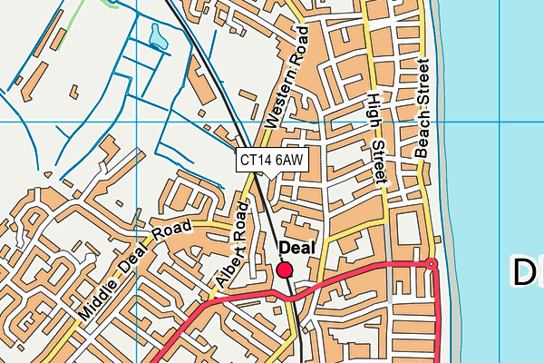 CT14 6AW map - OS VectorMap District (Ordnance Survey)