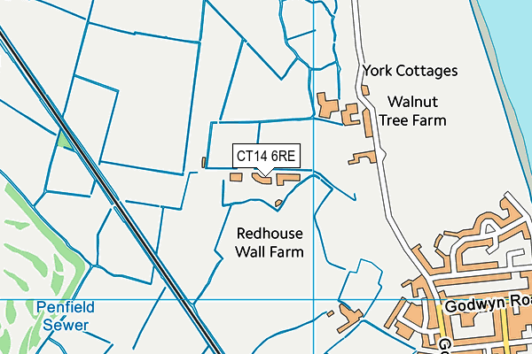 CT14 6RE map - OS VectorMap District (Ordnance Survey)