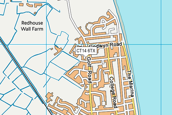 CT14 6TX map - OS VectorMap District (Ordnance Survey)