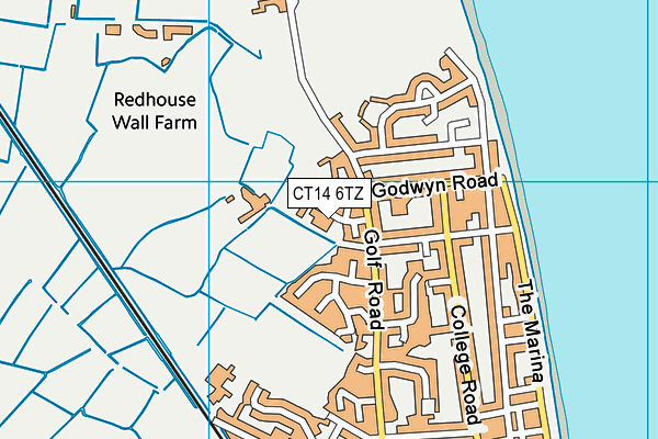 CT14 6TZ map - OS VectorMap District (Ordnance Survey)