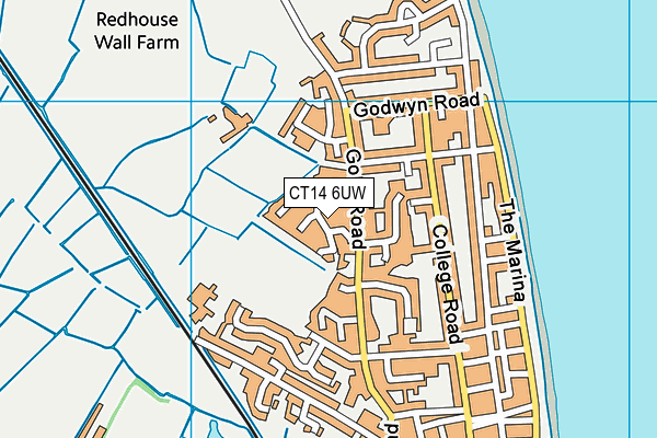 CT14 6UW map - OS VectorMap District (Ordnance Survey)