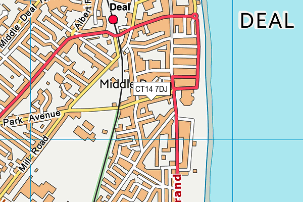 CT14 7DJ map - OS VectorMap District (Ordnance Survey)
