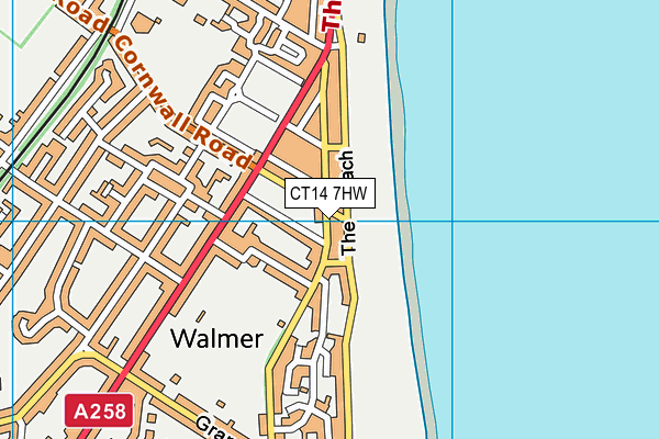 CT14 7HW map - OS VectorMap District (Ordnance Survey)