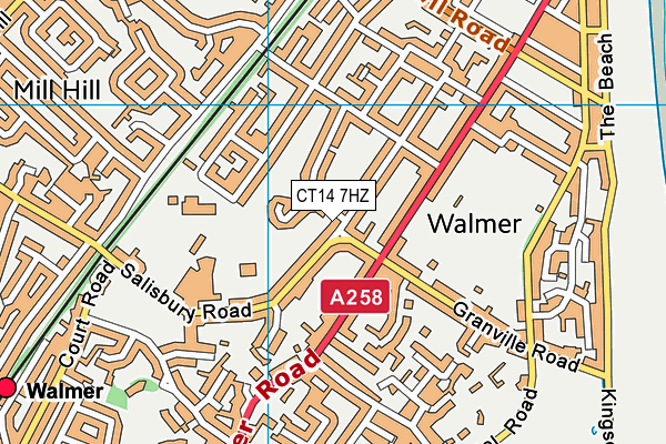 CT14 7HZ map - OS VectorMap District (Ordnance Survey)