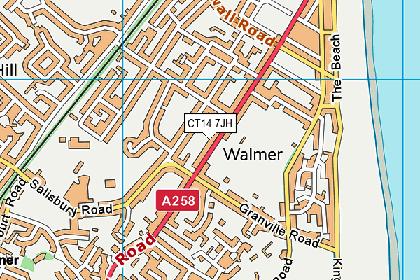 Walmer Parish Hall map (CT14 7JH) - OS VectorMap District (Ordnance Survey)