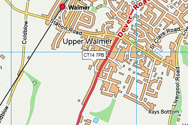 CT14 7PB map - OS VectorMap District (Ordnance Survey)
