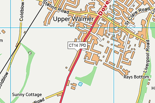 CT14 7PD map - OS VectorMap District (Ordnance Survey)