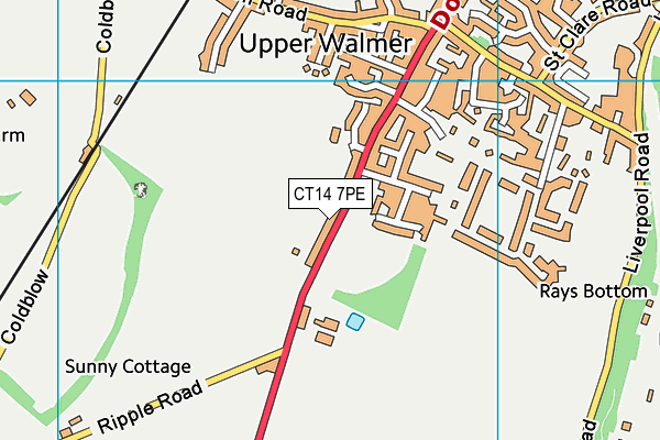 CT14 7PE map - OS VectorMap District (Ordnance Survey)