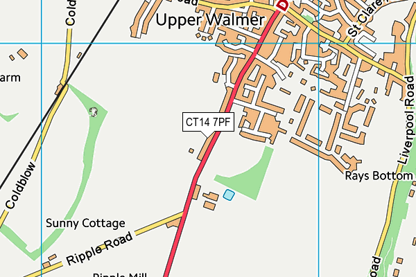CT14 7PF map - OS VectorMap District (Ordnance Survey)