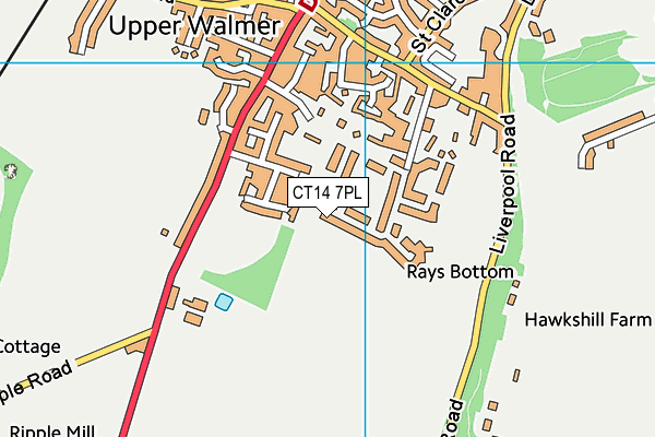 CT14 7PL map - OS VectorMap District (Ordnance Survey)