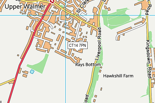Map of HAWKSDOWN ESTATE (WALMER) LIMITED at district scale