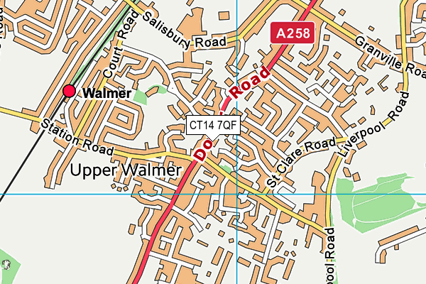 CT14 7QF map - OS VectorMap District (Ordnance Survey)