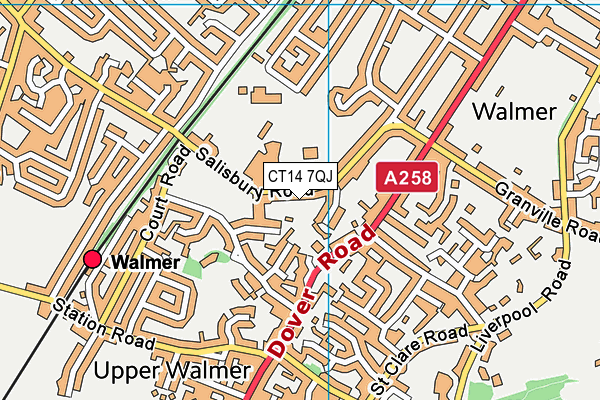 Goodwin Academy (Salisbury Road) (Closed) map (CT14 7QJ) - OS VectorMap District (Ordnance Survey)