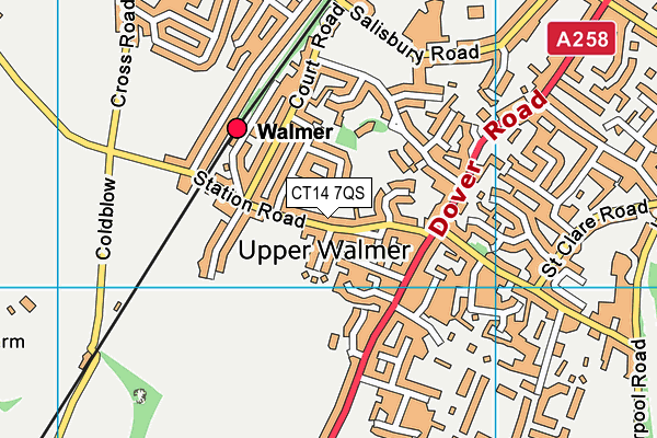 CT14 7QS map - OS VectorMap District (Ordnance Survey)