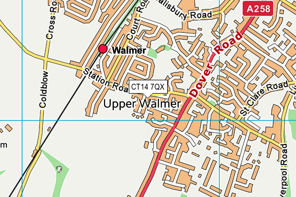 CT14 7QX map - OS VectorMap District (Ordnance Survey)