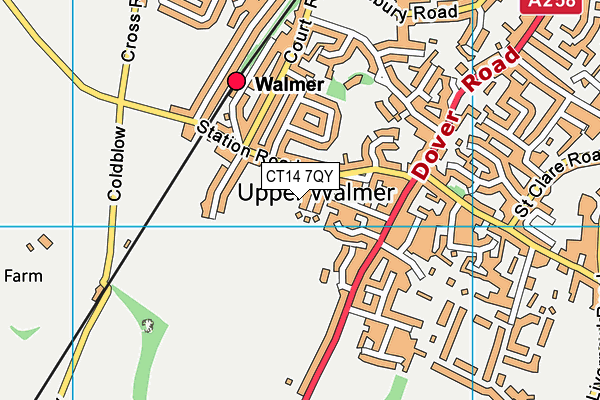 CT14 7QY map - OS VectorMap District (Ordnance Survey)